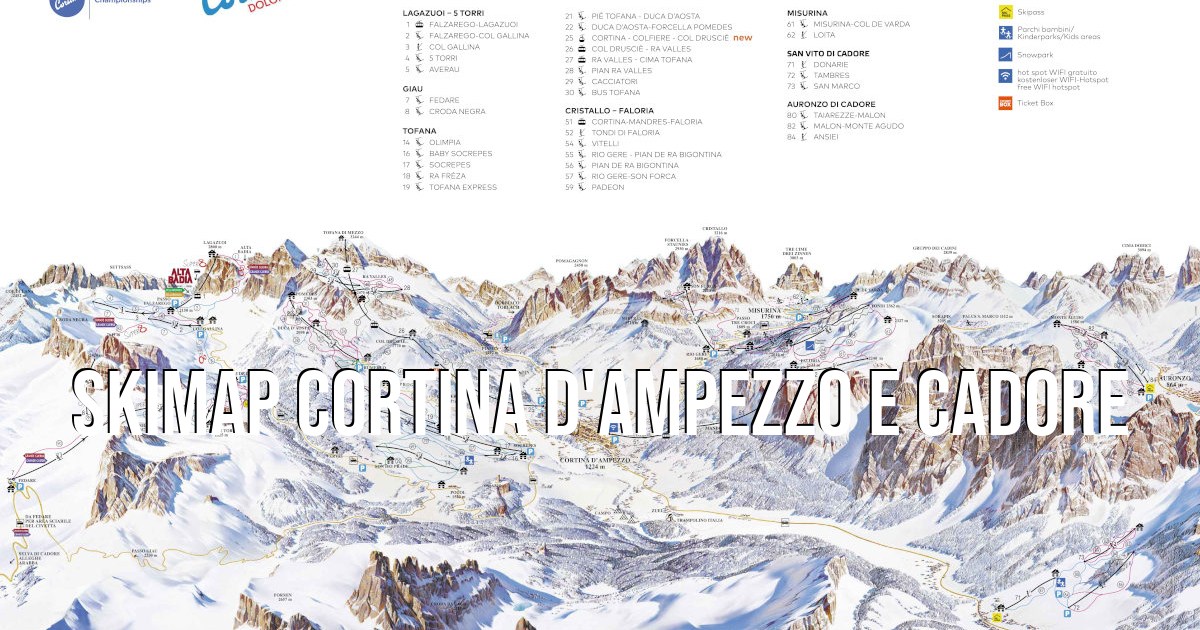 mappa piste e impianti Cortina d'Ampezzo